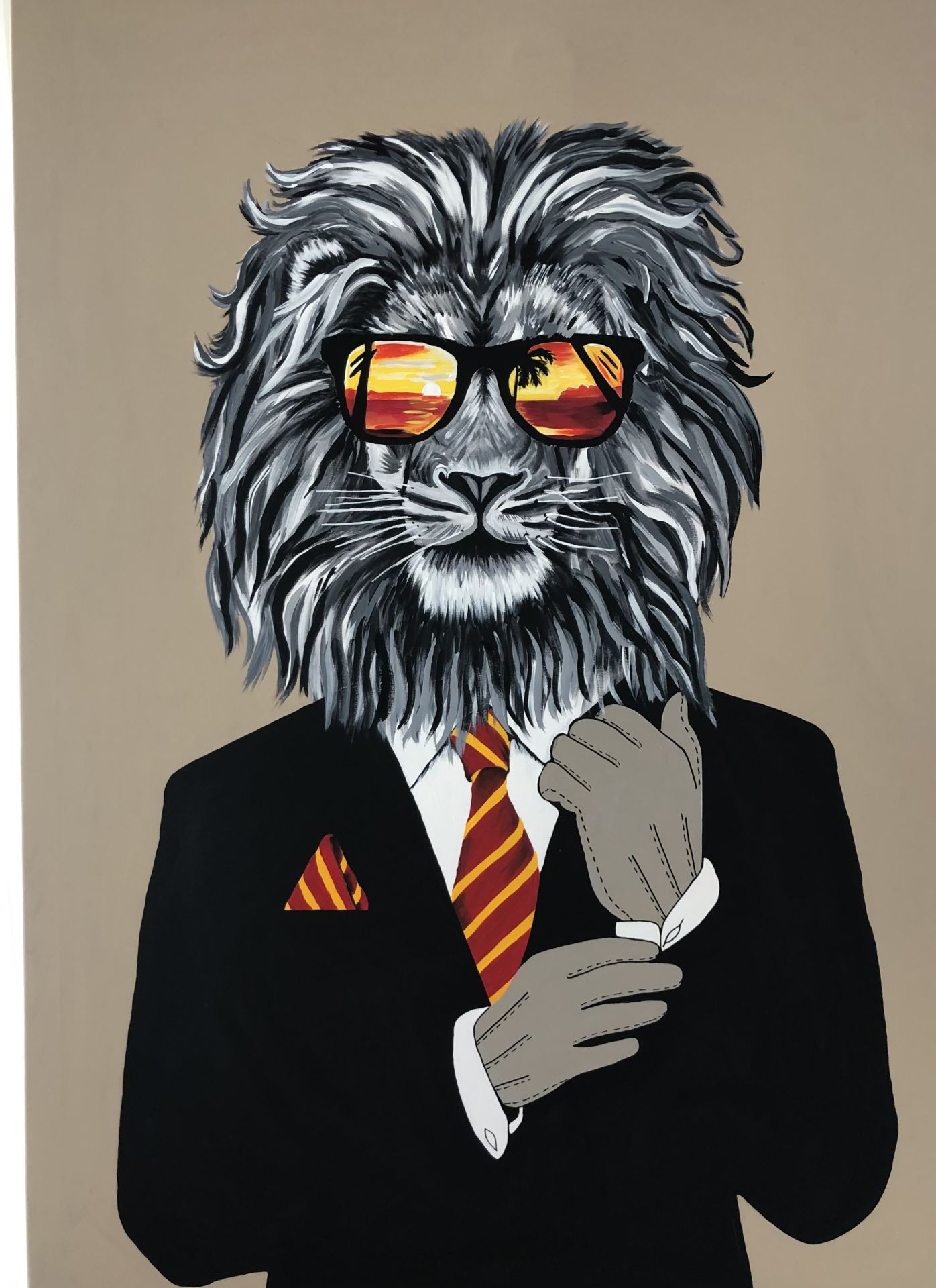 Aslan - Tuval Üzeri Akrilik Boya - 100x140 cm