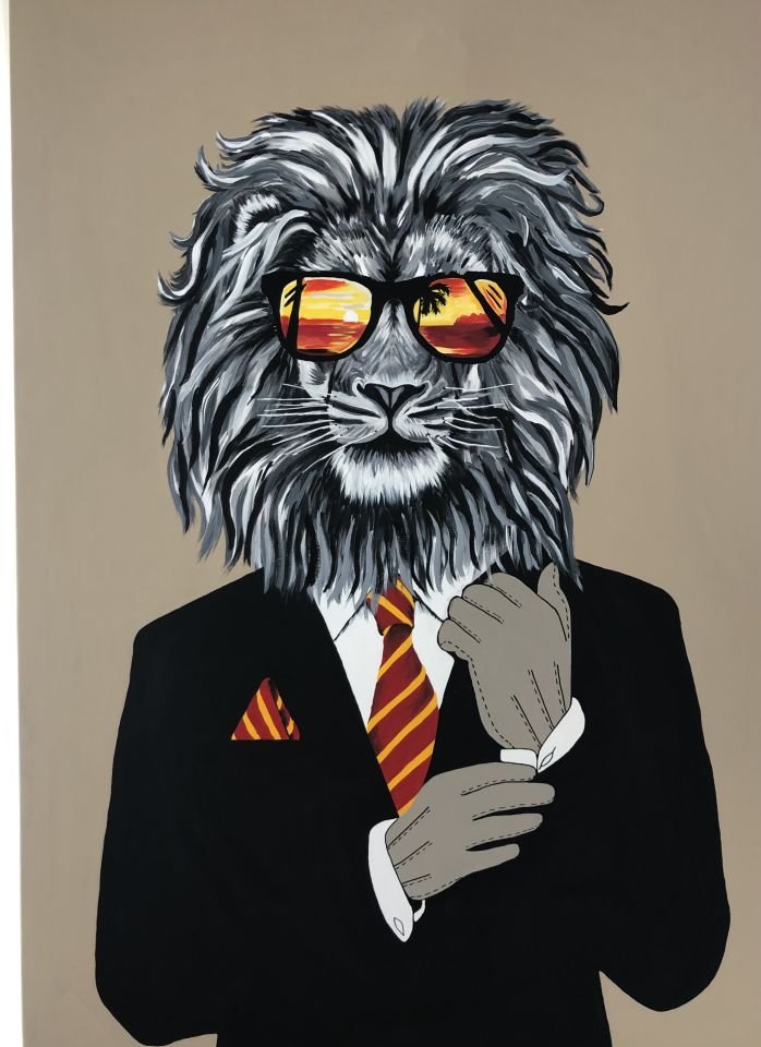 Aslan - Tuval Üzeri Akrilik Boya - 100x140 cm