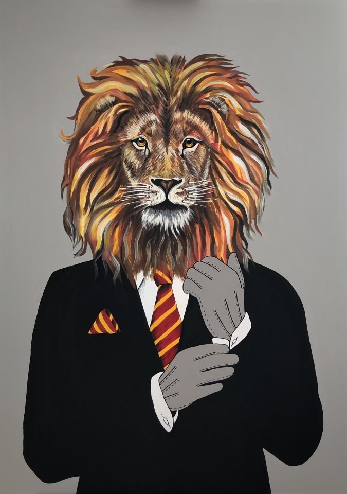 Aslan - Tuval Üzeri Akrilik Boya - 100x140 cm