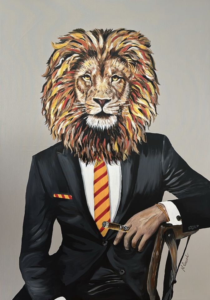 Aslan - Tuval Üzeri Akrilik Boya - 100x140 cm
