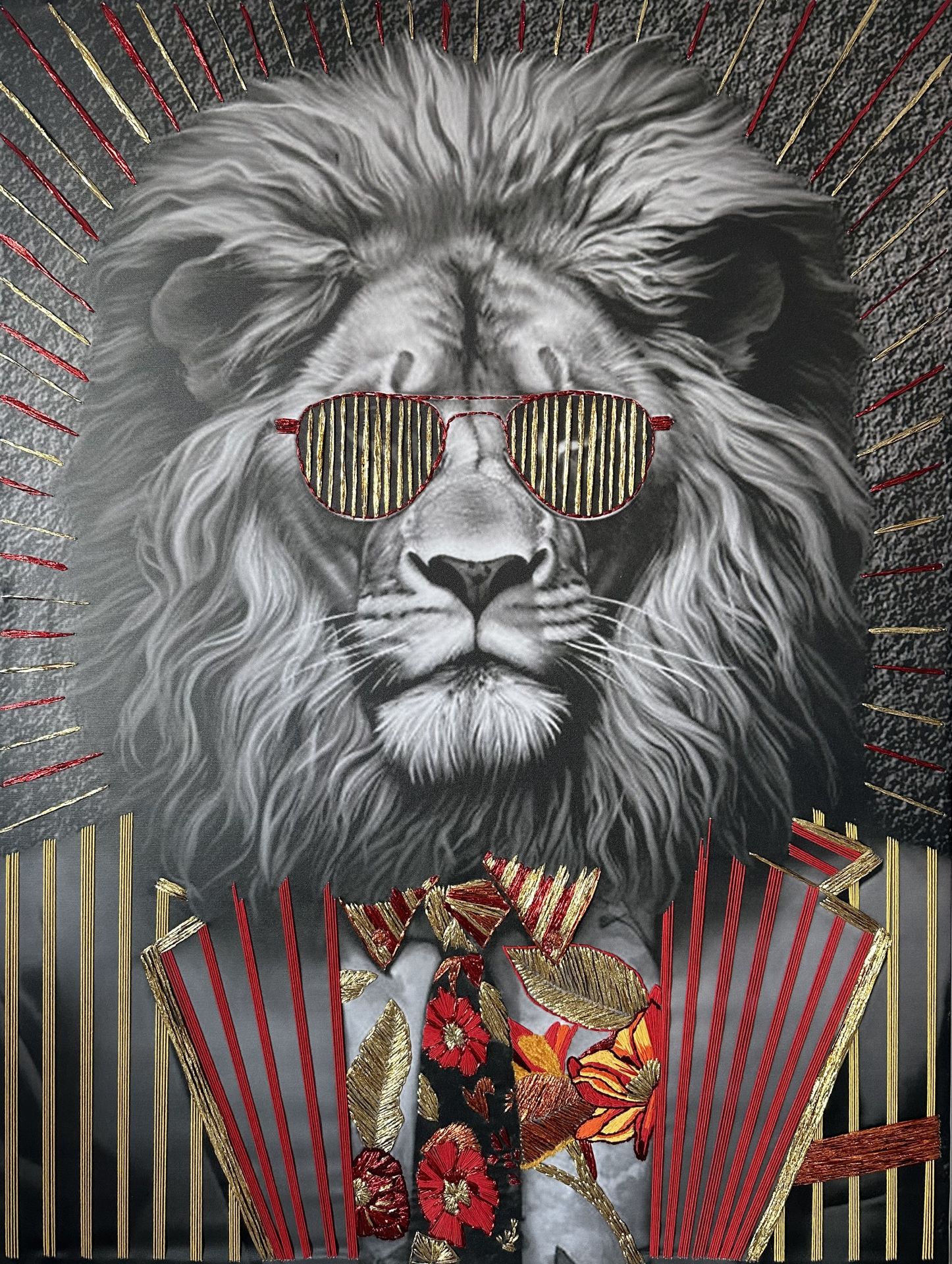 Aslan - Tuval Üzeri Baskı ve Nakış