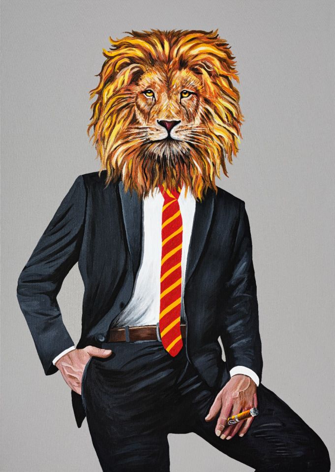 Aslan - Tuval Üzeri Akrilik Boya - 100x140 cm