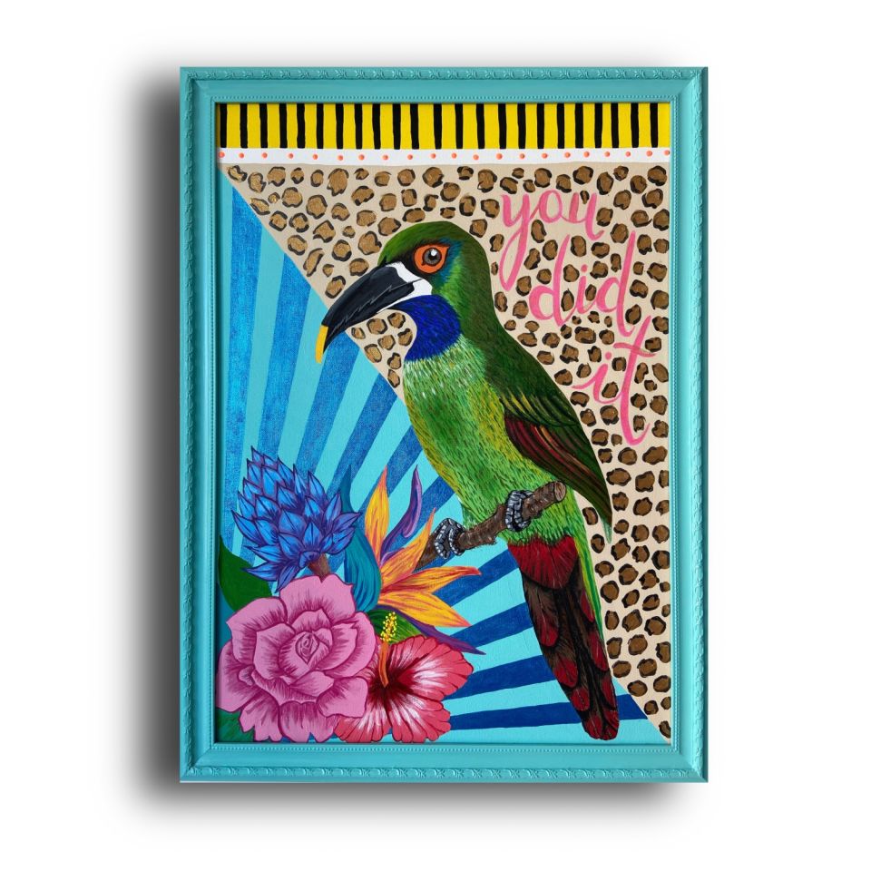 Kuş - Tuval Üzeri Akrilik Boya - 50x70 cm